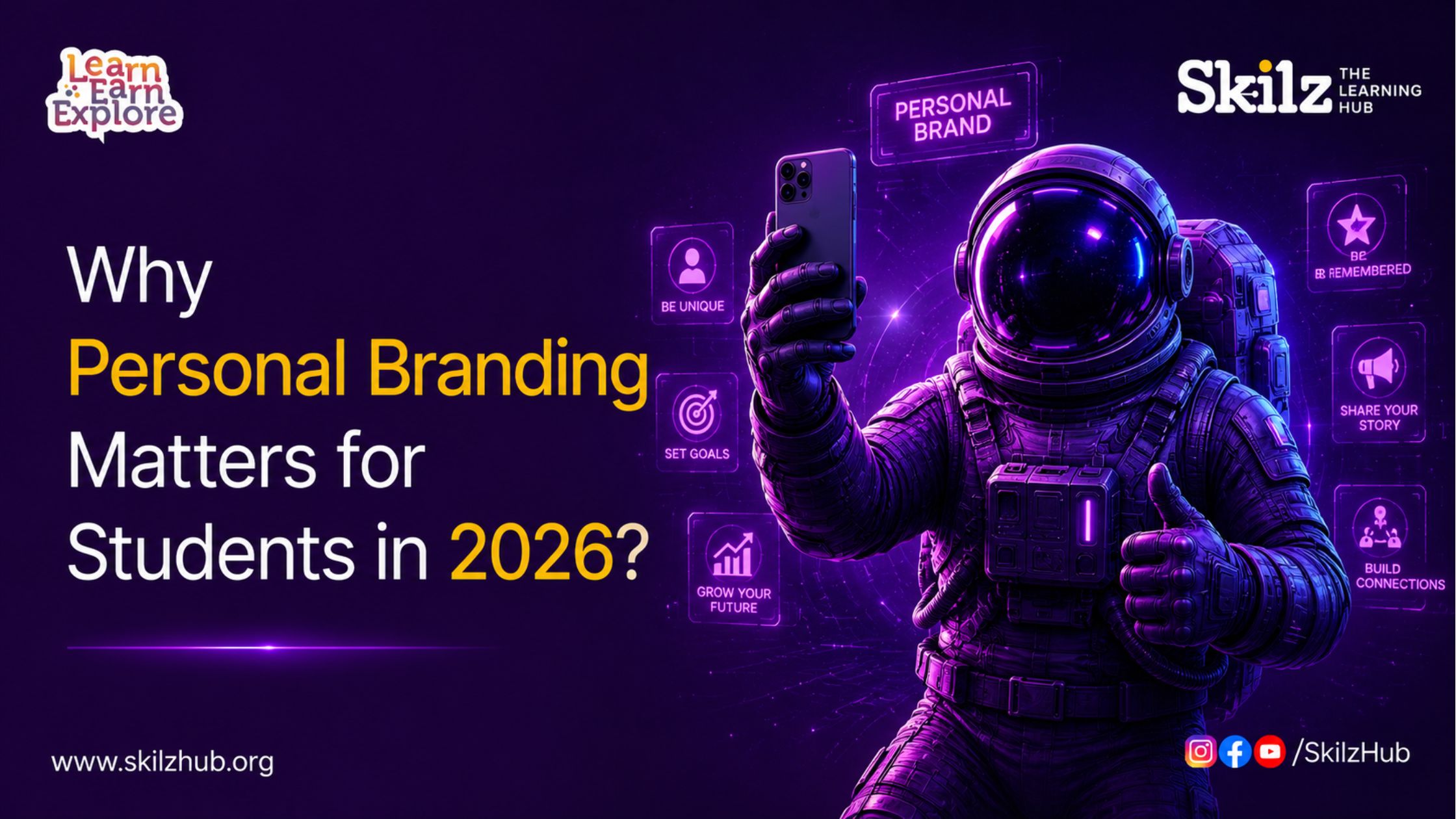 student personal branding and digital career growth banner